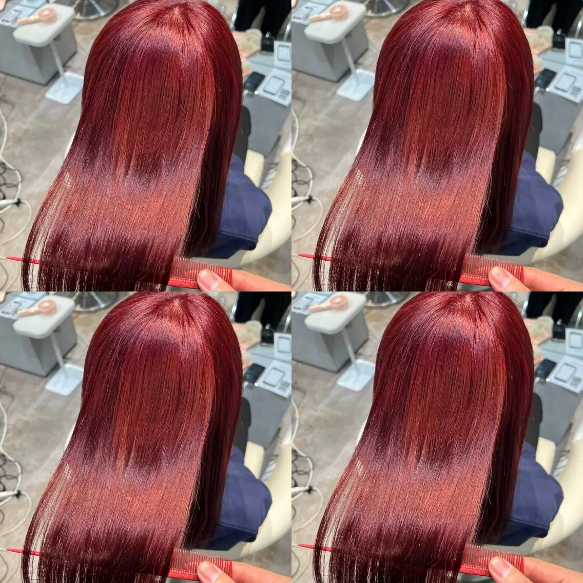 ミディアム カラー レッドカラー 韓国風ヘア カット ヘアカラー 💎透明感カラー特化 💎TAISEIのヘアスタイル