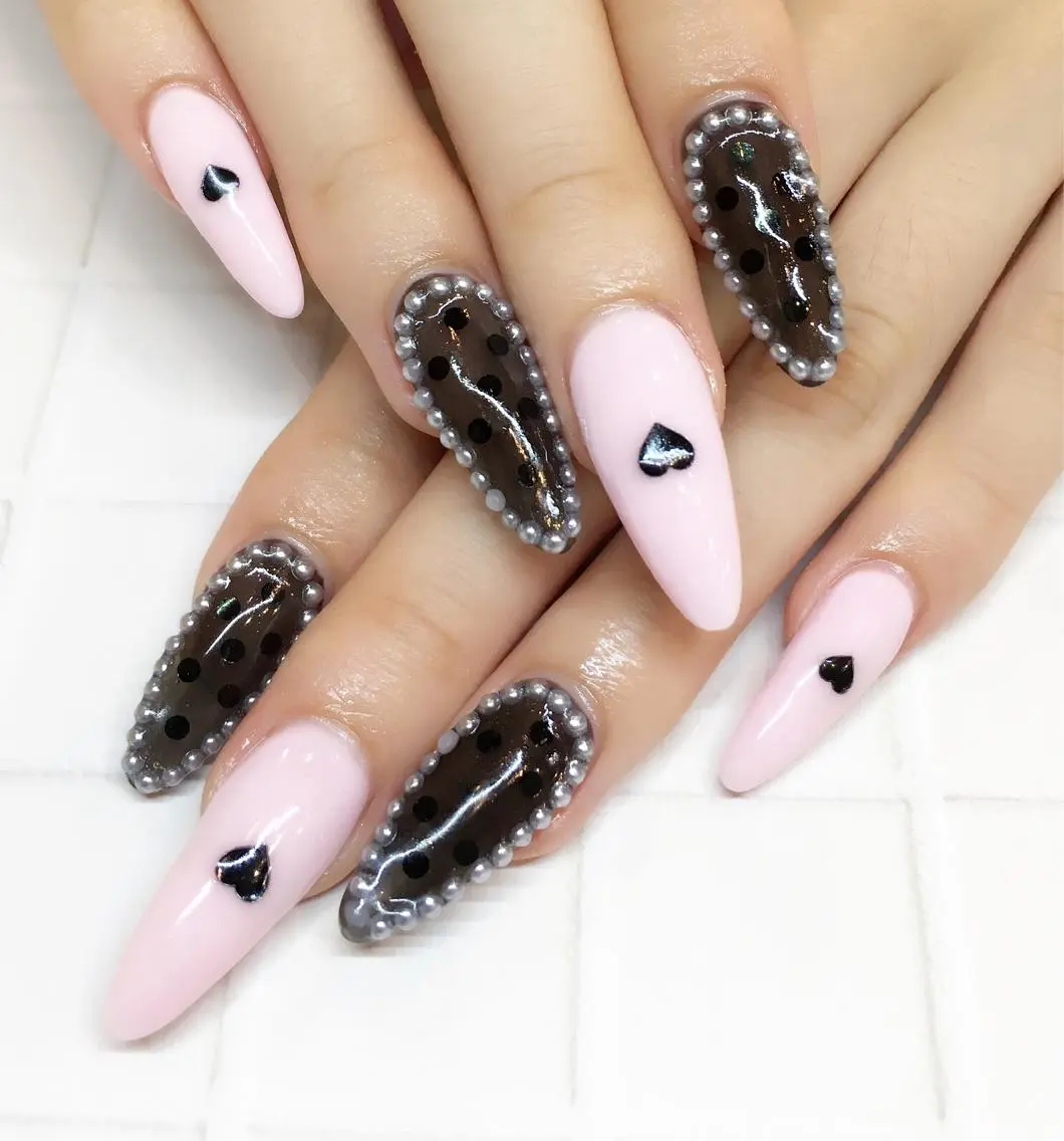 ネイル ハロウィン 持ち込み ピンク スカルプネイル nail salon Soeurのネイルデザイン