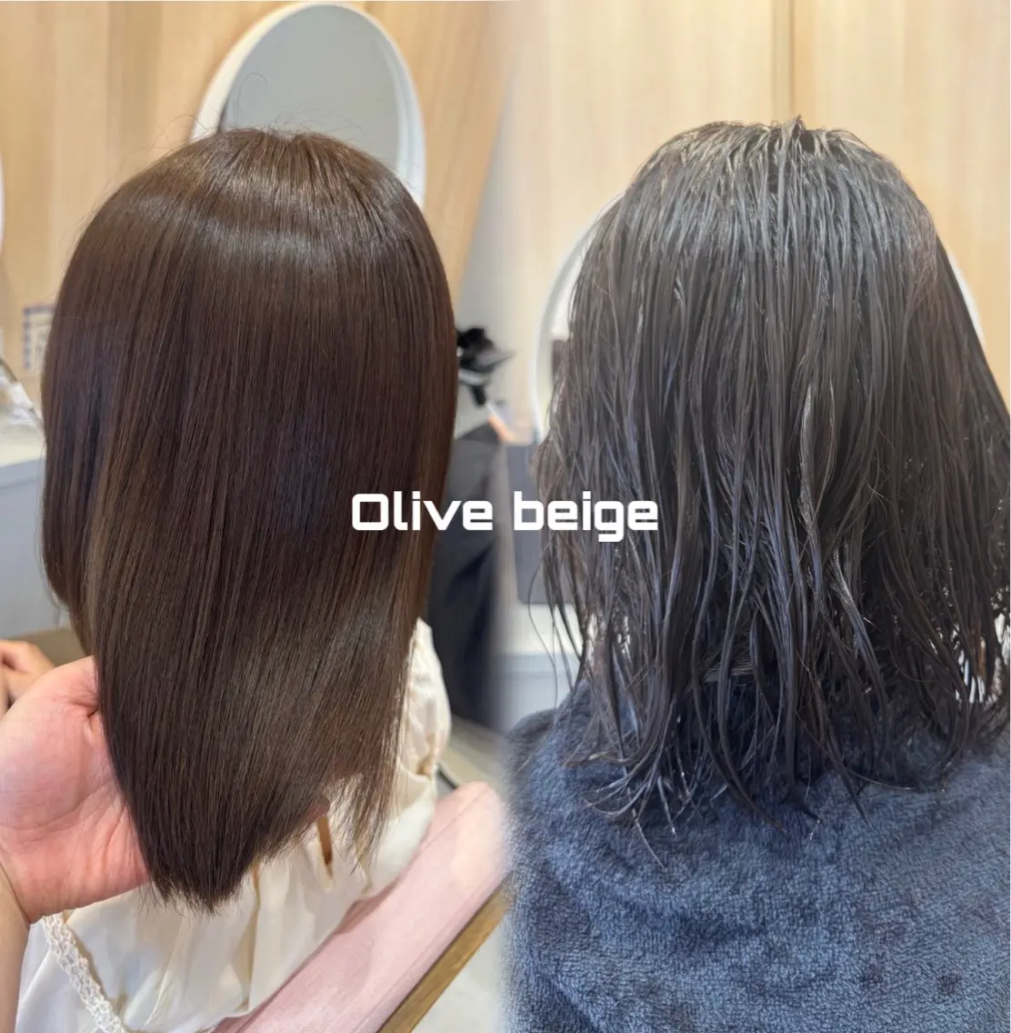 ミディアム 縮毛矯正 カット ヘアカラー 縮毛矯正 トリートメント 𝘀𝗮𝗲 ⑅*/ 艶髪/ショートボブのヘアスタイル