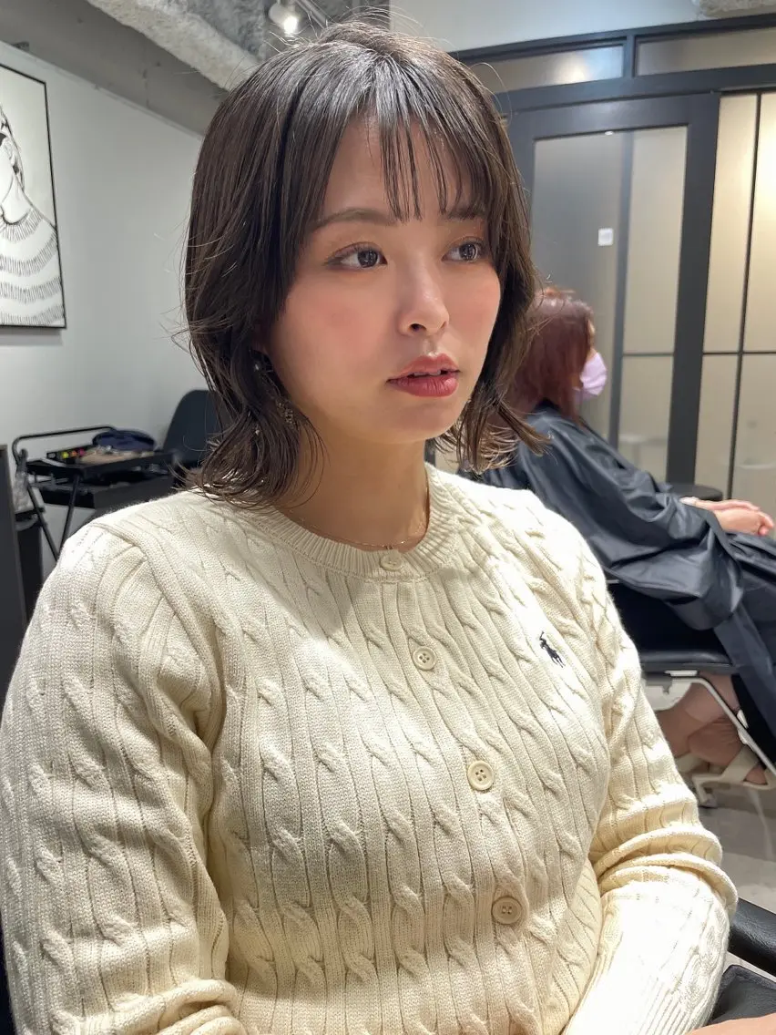ミディアム カラー カット 髪質改善will hairdesignのヘアスタイル