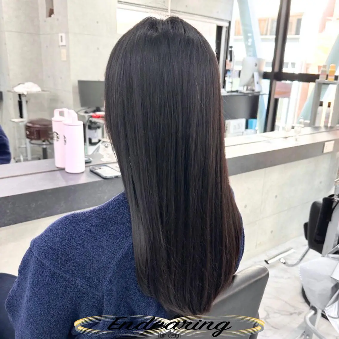 ロング カラー ブリーチ 透明感カラー ダークグレー ブリーチなしカラー レイヤーカット カット ヘアカラー Endearing 銀座/レイヤーカットのヘアスタイル