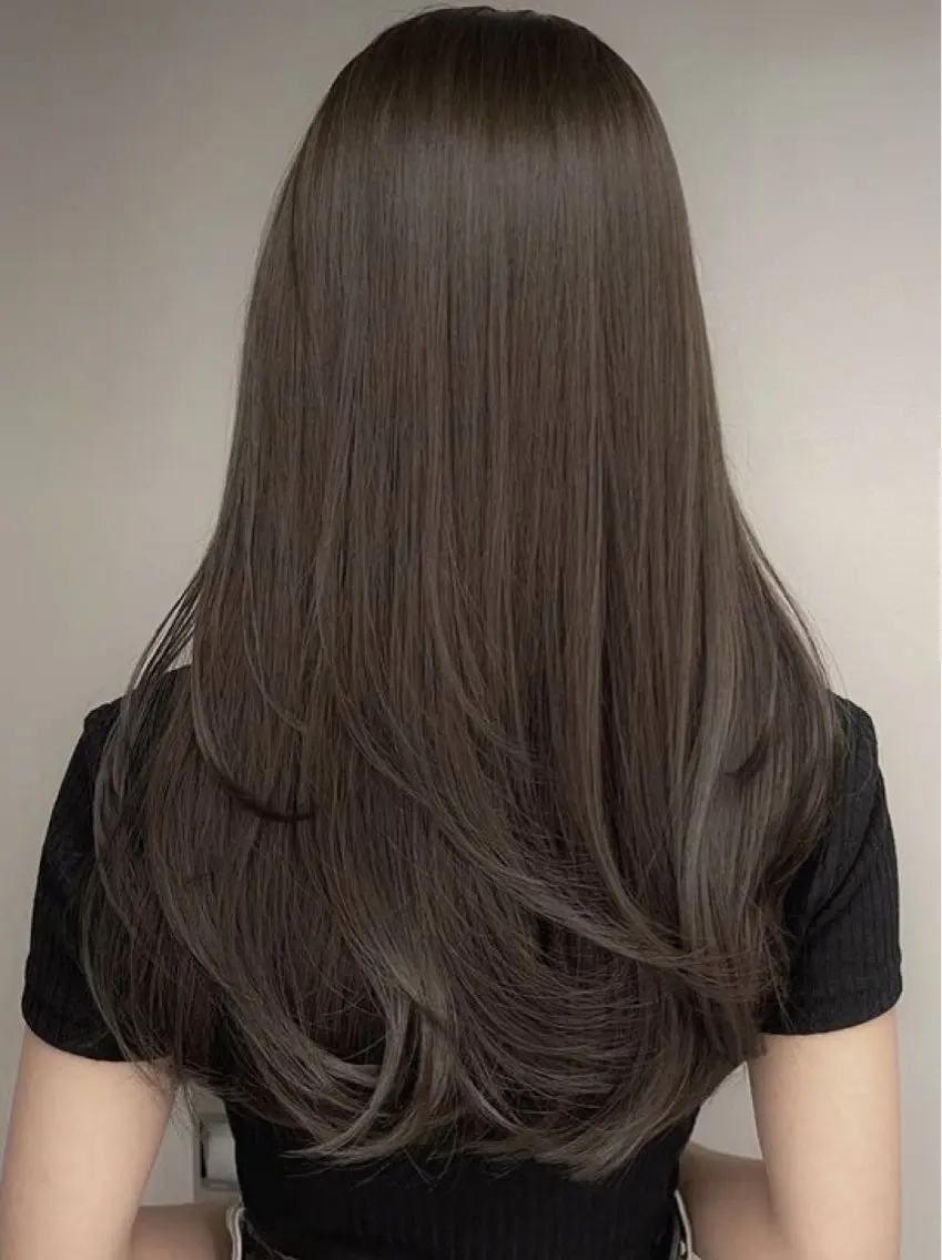 ロング フェザーパーマ/ スペインカールのヘアスタイル