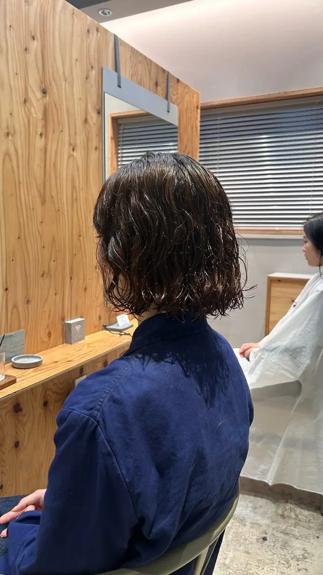 ミディアム カラー パーマ ミディアムパーマ ボブ カット ヘアカラー パーマ トリートメント 🌿ボブ パーマ高橋啓太🌿のヘアスタイル