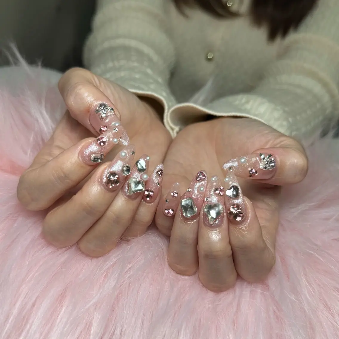 ネイル ジェルネイル マグネットネイル ミラーネイル パラジェル ネイルチップ KITTY nailsのネイルデザイン