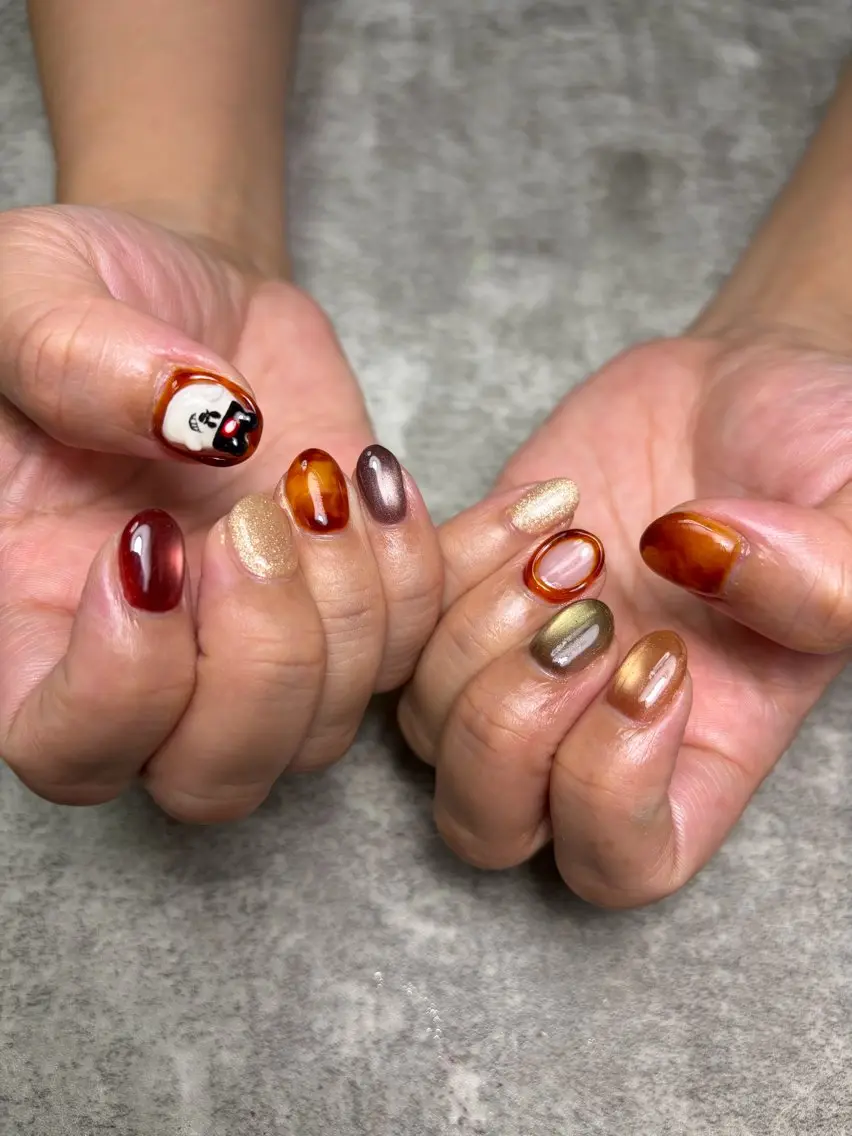 ネイル マグネットネイル ハンドネイル RISA joie nailのネイルデザイン