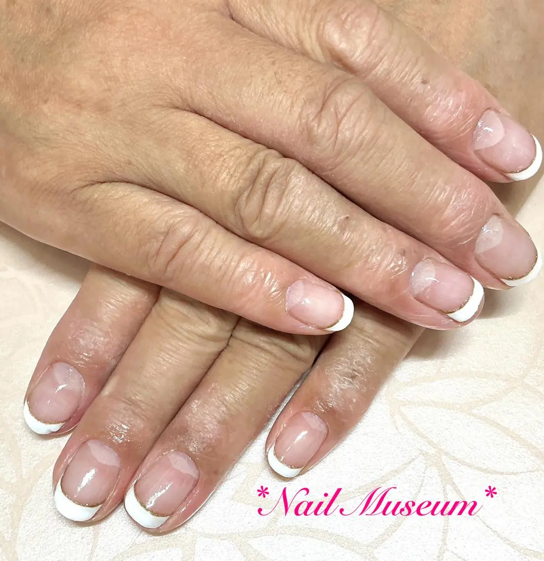 ネイル ブルー クリアネイル フレンチネイル ジェルネイル ラメ(グリッター) nailmuseum KAMATARIのネイルデザイン