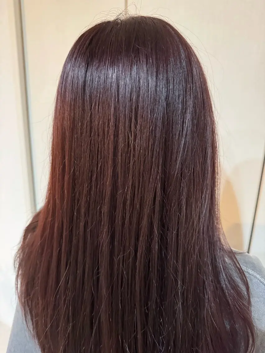 セミロング ピンクラベンダー ヘアカラー トリートメント 丹 由佳のヘアスタイル