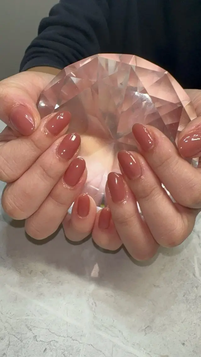ネイル ワンカラーネイル オレンジ ピンク ハンドネイル with nail.のネイルデザイン