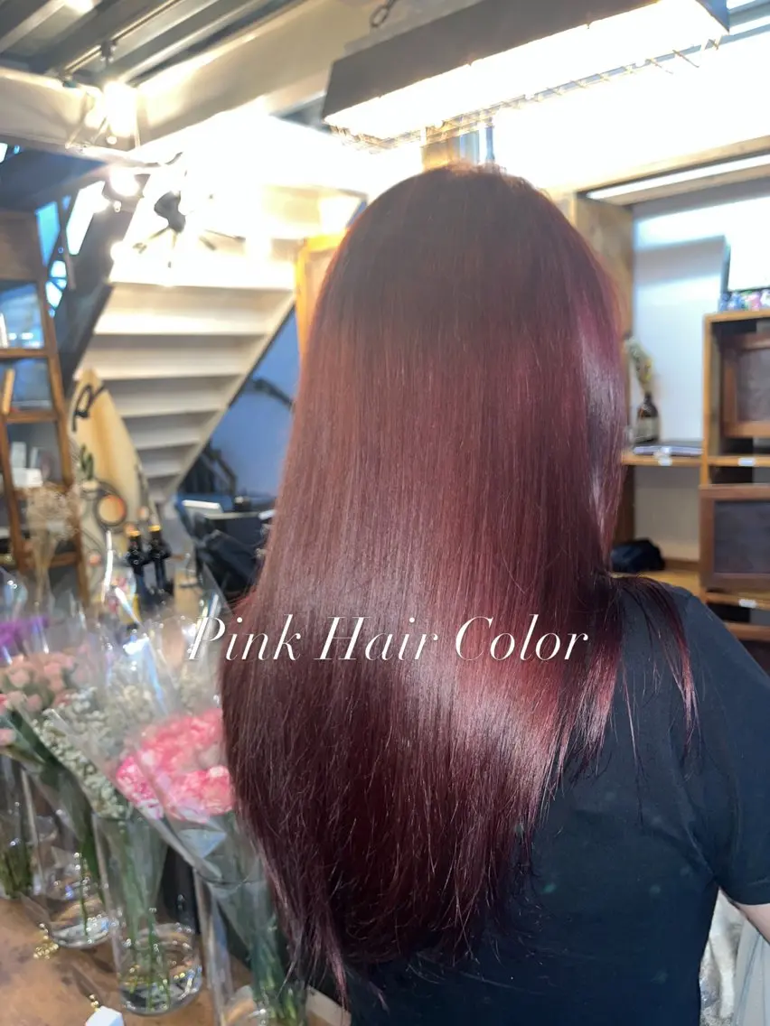 ロング カラー ピンクカラー ローズカラー NAGONSTYLE 高塩知輝のヘアスタイル