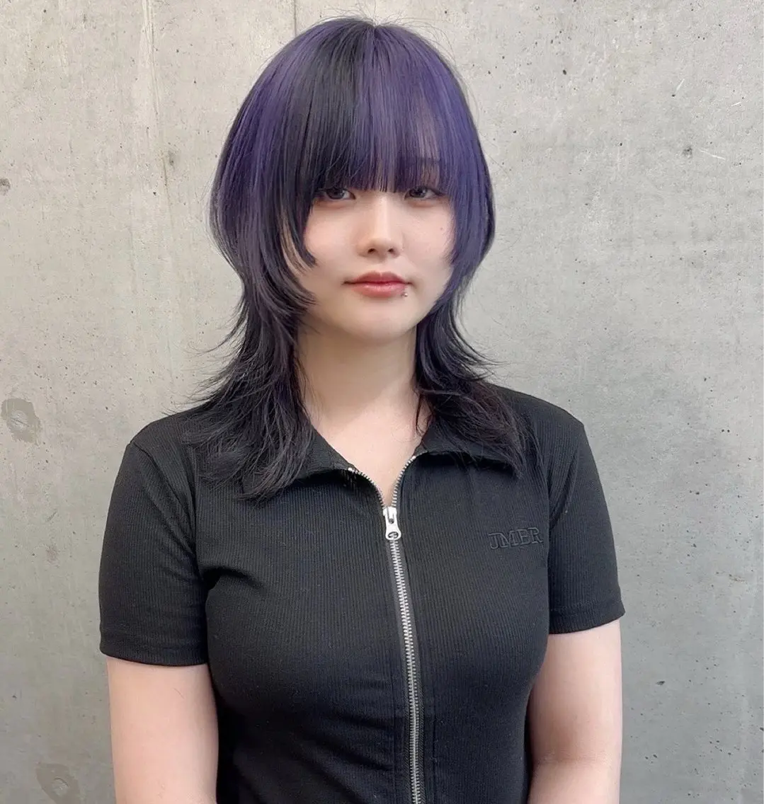 ミディアム カラー カット ヘアカラー トリートメント Amelie yunのヘアスタイル