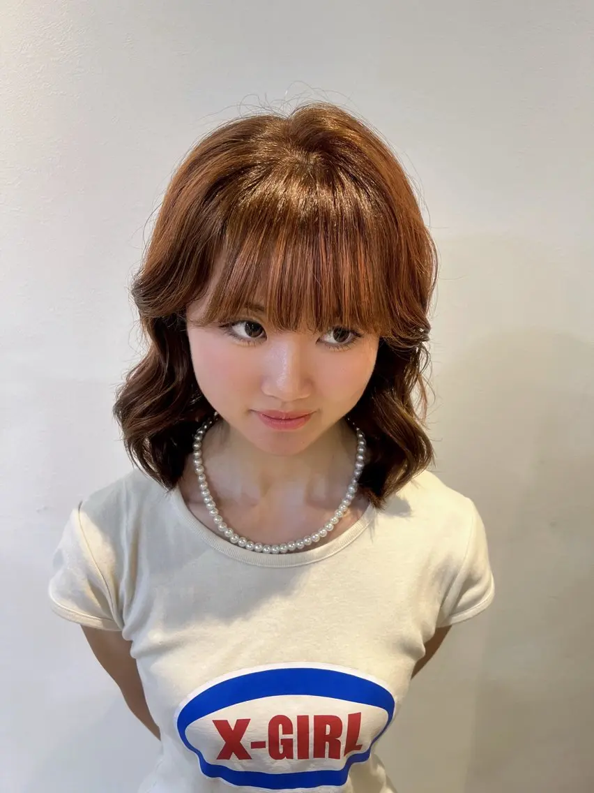 カラー オレンジ NOA福島 RENA🌼のヘアスタイル