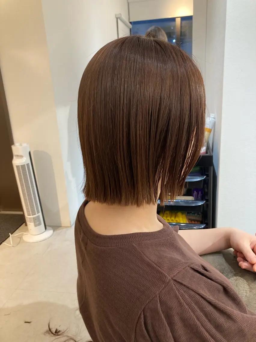 ショート カット ヘアカラー トリートメント ✨色持ちの良い艶 カラー✨蟹江真世のヘアスタイル