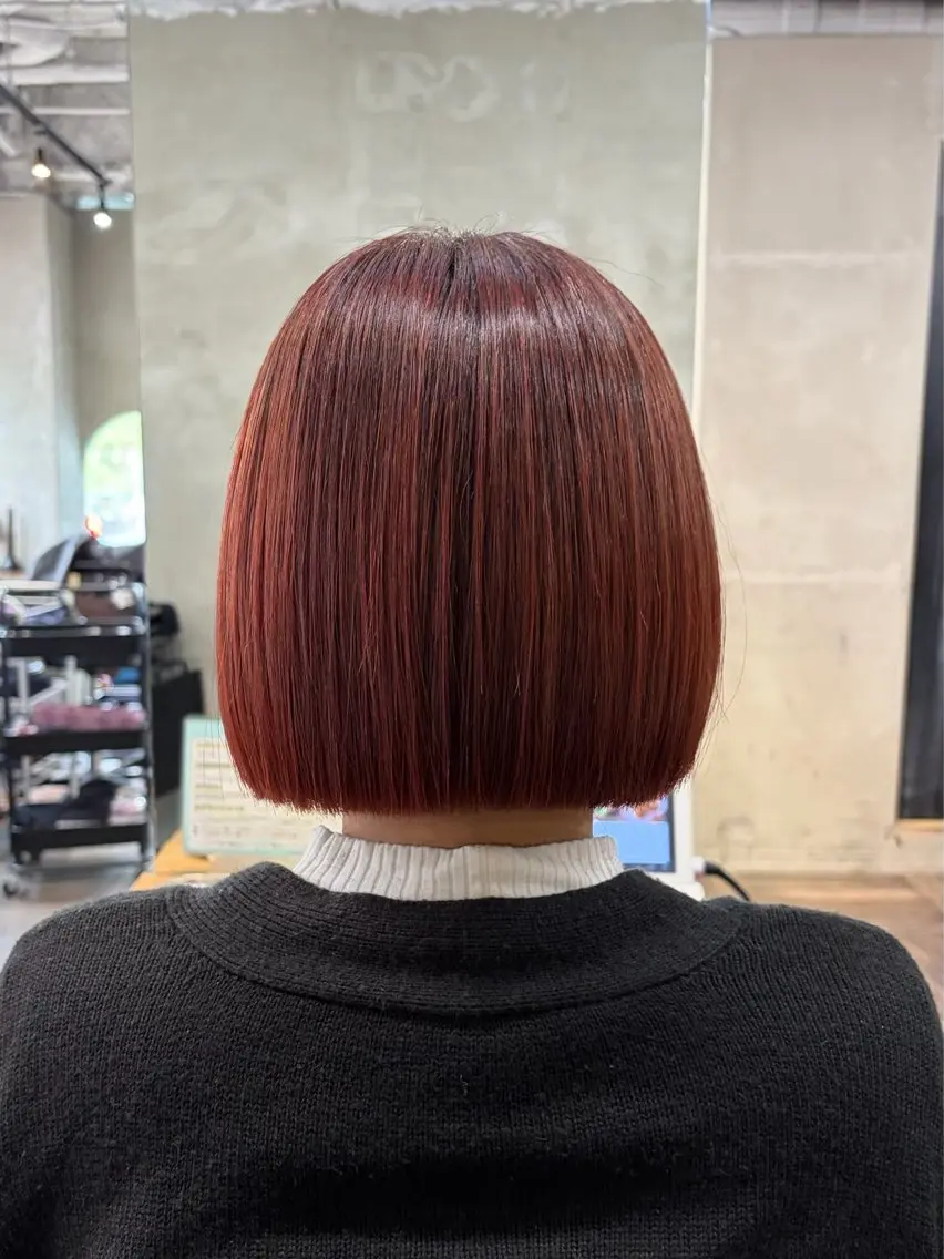 ショート ワンレンボブ ボブ 縮毛矯正 カット La fith 新田のヘアスタイル