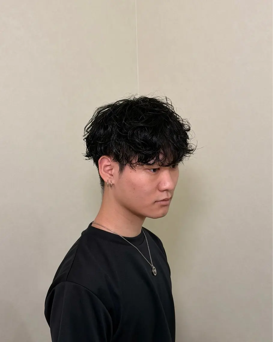 ミディアム パーマ メンズ ミディアムパーマ マッシュ メンズパーマ カット パーマ room四日市店 BASED/SOTAのヘアスタイル