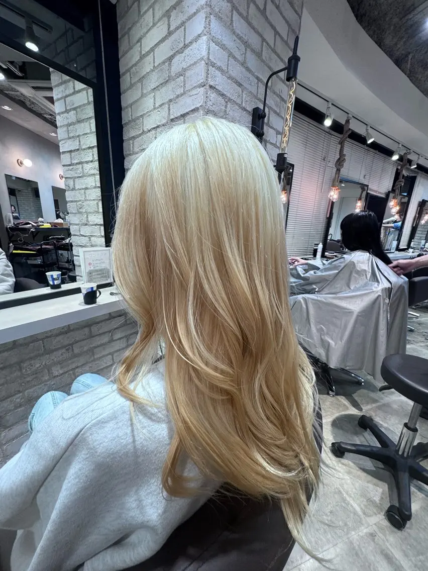 ミディアム ヘアカラー ハイトーンカラー/ 田中和磨のヘアスタイル