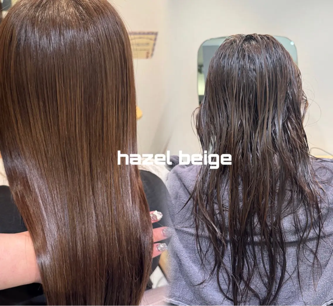 セミロング カラー ベージュカラー 透明感カラー カット ヘアカラー 縮毛矯正 トリートメント 𝘀𝗮𝗲 ⑅*/ 艶髪/ショートボブのヘアスタイル