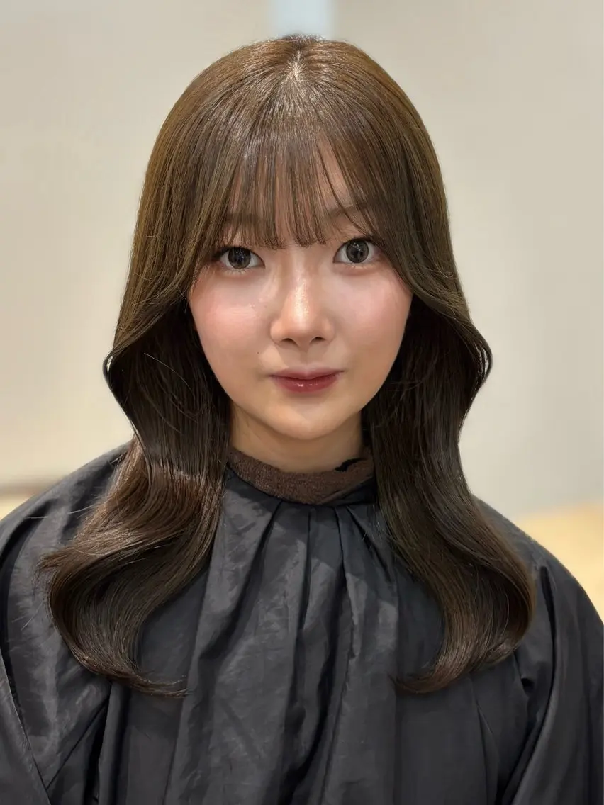 ロング カラー 顔周りカット 小顔カット カット ヘアカラー トリートメント 名駅/sHiHo/透 明感カラー✨🎀/のヘアスタイル
