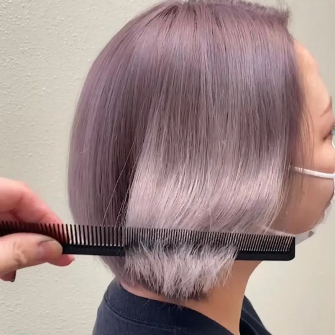 ショート カラー ハイトーンカラー ラベンダーカラー ショートヘア ヘアカラー トリートメント エクステモデル募集 💗大阪梅田/川上のヘアスタイル