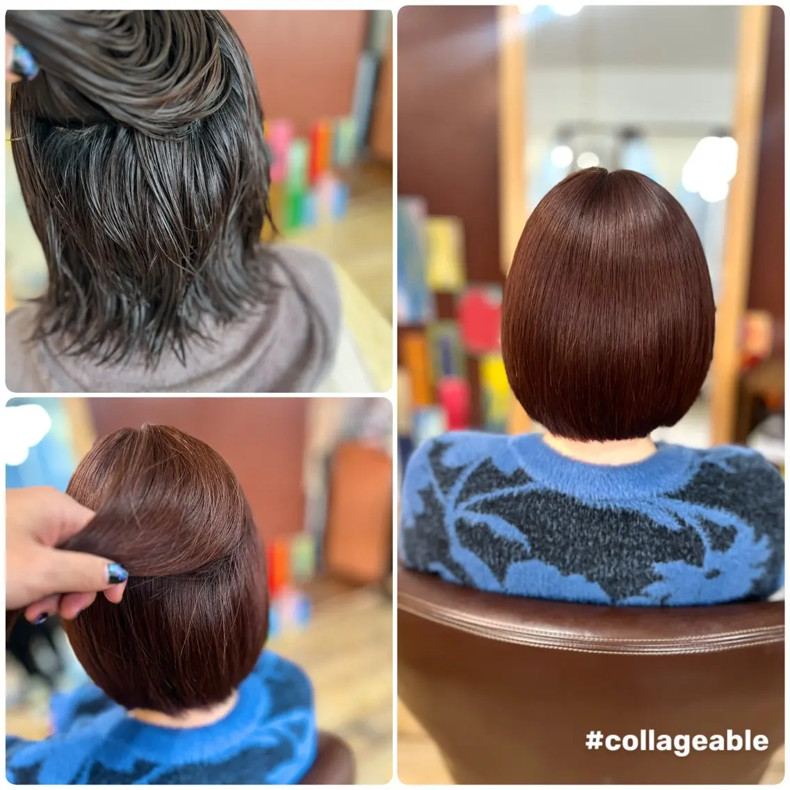 ミディアム カラー ショートボブ ブラウンカラー ハイライトカラー ピンクカラー ピンクブラウン カット ヘアカラー 縮毛矯正 トリートメント Style Tのヘアスタイル