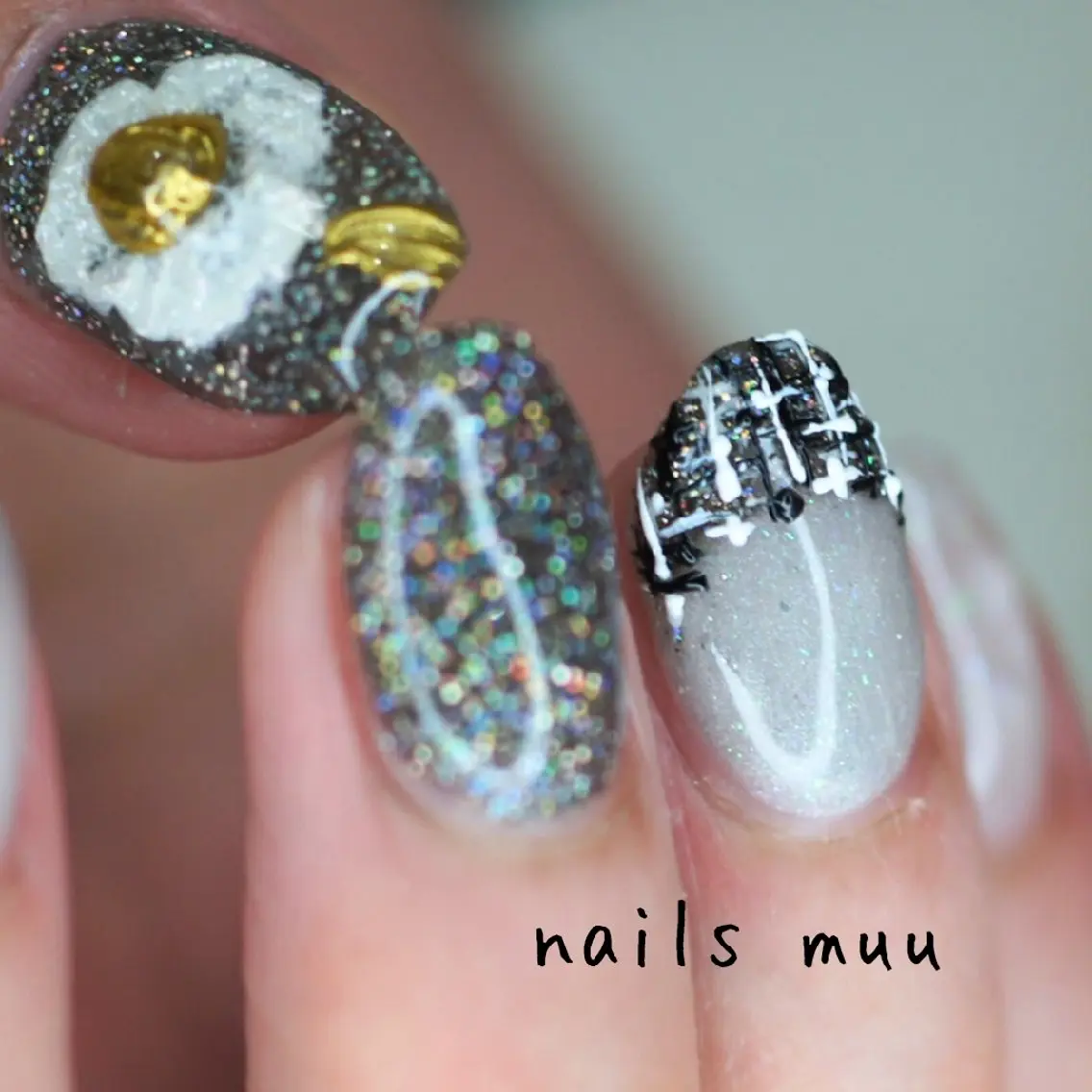 ネイル オーロラネイル キラキラネイル nails muu まゆのネイルデザイン