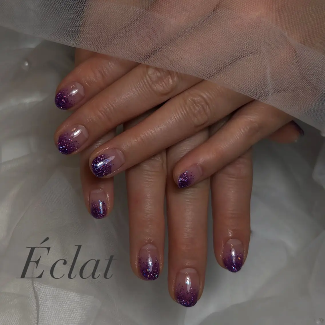 ネイル ラメ(グリッター) ラメグラデーション ハンドネイル nail salon Éclatのネイルデザイン