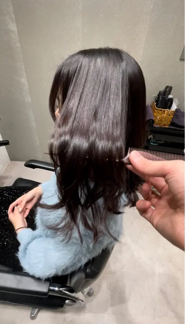 セミロング カラー イルミナカラー トリートメント 髪質改善ヘアケア 艶髪特化/上田のヘアスタイル