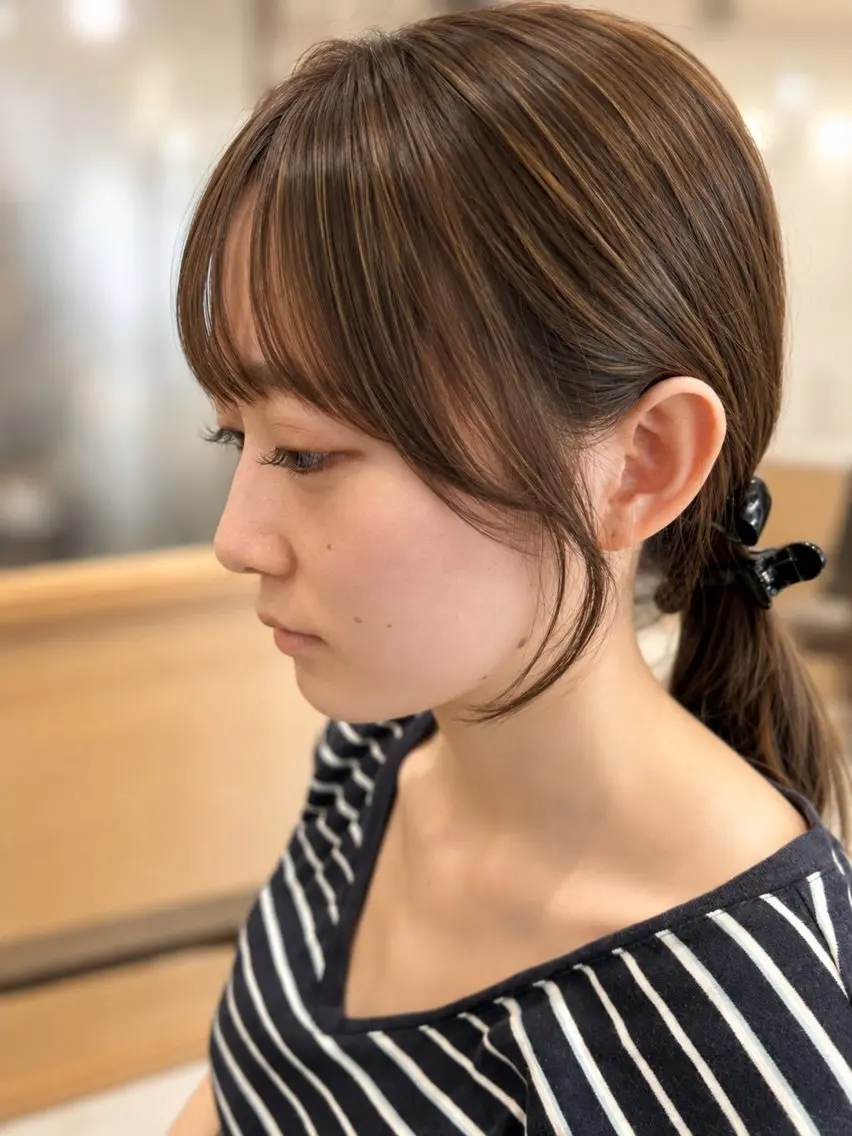 セミロング カラー カット 久木原 ゆりのヘアスタイル