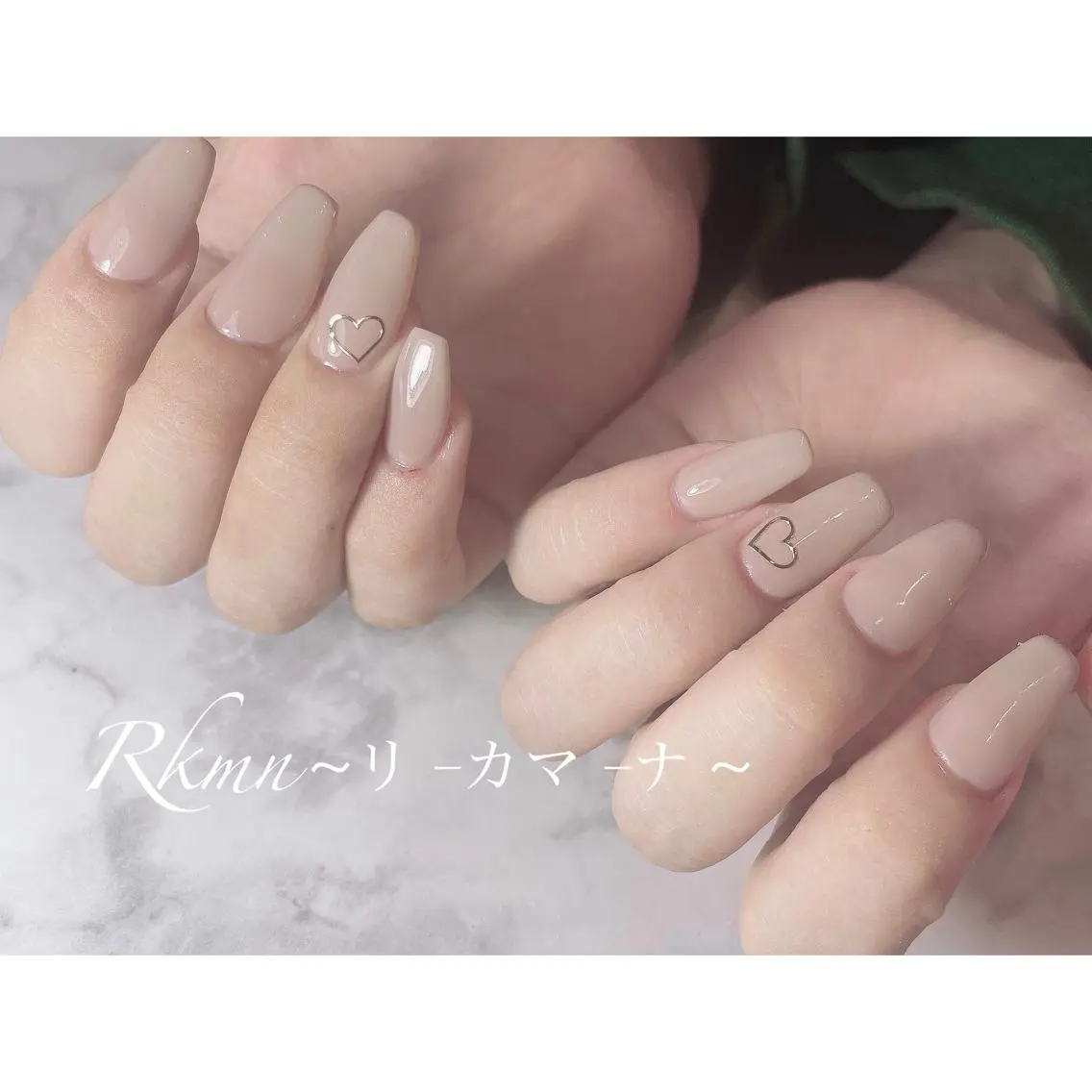 ネイル アートネイル ハート 春ネイル スクエアネイル ハンドネイル フットネイル ハンドケア Rkmn ~リ-カマ-ナ~のネイルデザイン