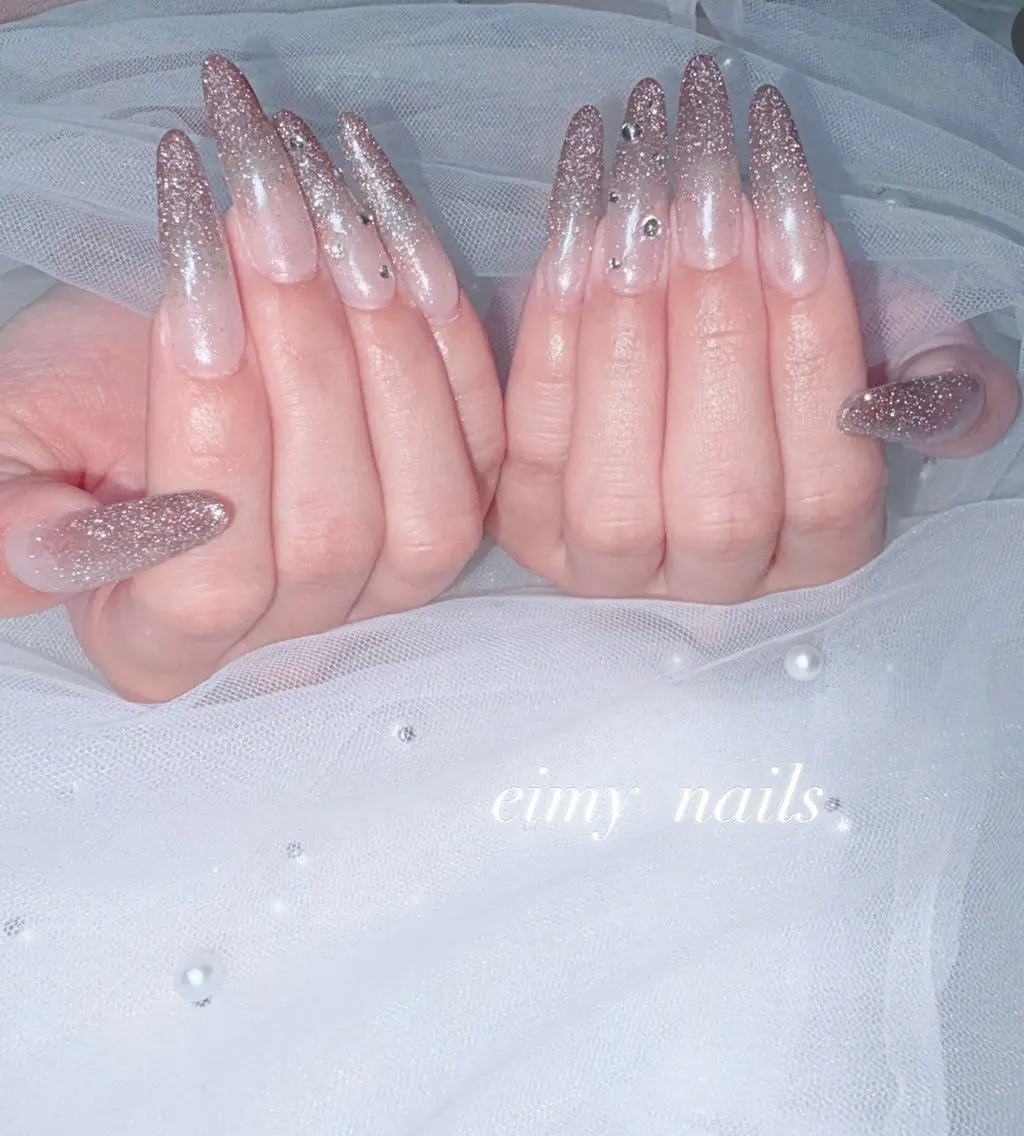 ネイル ブラウン フラッシュネイル グラデーション ラメ(グリッター) ラメグラデーション ハンドネイル eimy nails♡のネイルデザイン