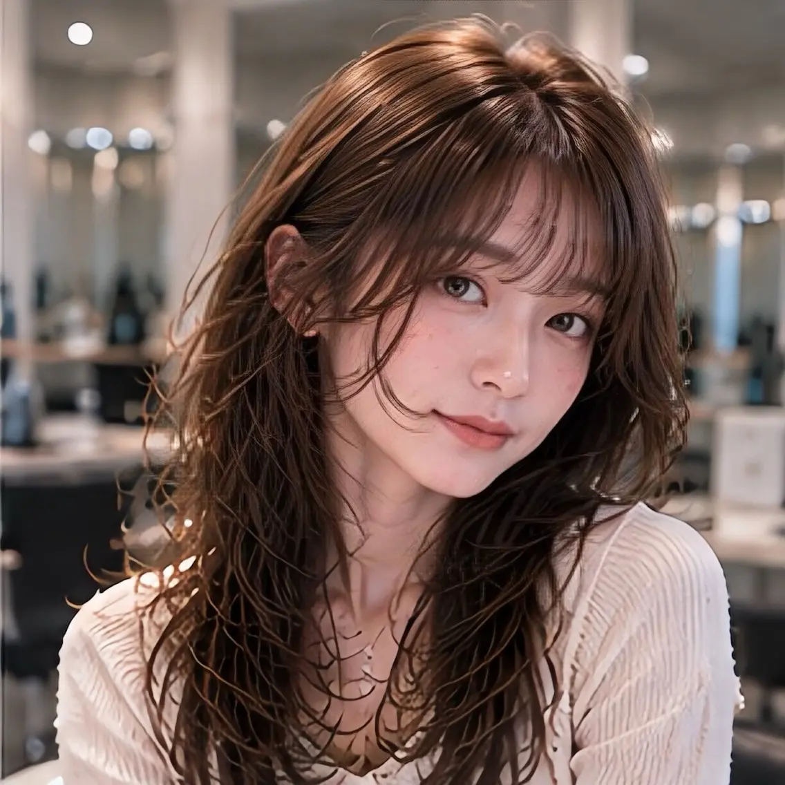 ロング カラー カット ヘアカラー 縮毛矯正 縮毛矯正/レイヤー/ 前髪カット/おばかんのヘアスタイル