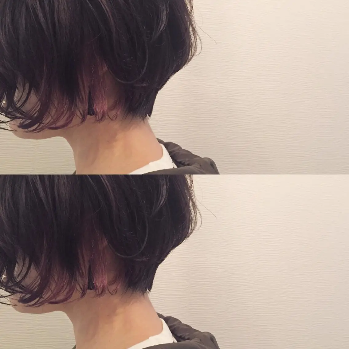 ショート カラー ブリーチ ボルドーカラー ダブルカラー ハイライトカラー インナーカラー カット ヘアカラー トリートメント 池田 真由美のヘアスタイル