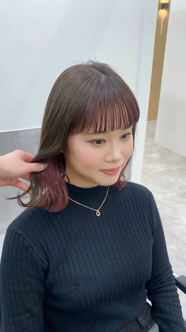 ミディアム カラー ヘアアレンジ カット ヘアカラー Hatanaka Airiのヘアスタイル