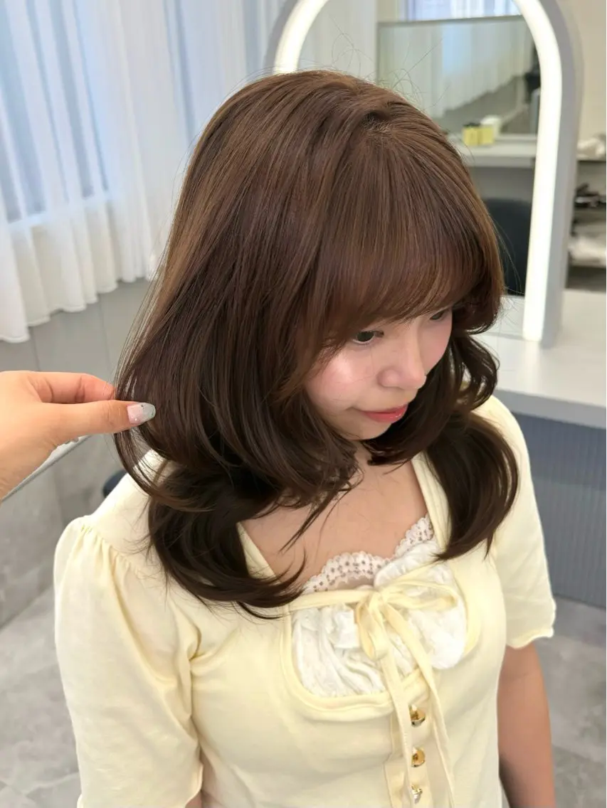 セミロング カット ヘアカラー トリートメント 髪質改善/透明感 /艶髪/Yuna💛のヘアスタイル