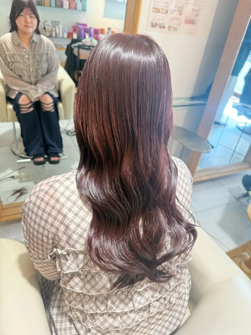 ロング カラー カット ヘアカラー トリートメント 安永 涼のヘアスタイル