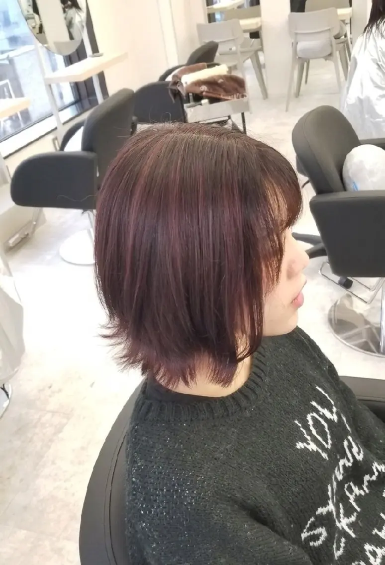 ショート カラー ハイライトカラー ラベンダーカラー ラベンダーピンク ピンクカラー ハイライト ヘアカラー ブリーチなしWカラー 【艶感✨透明感】中澤のヘアスタイル