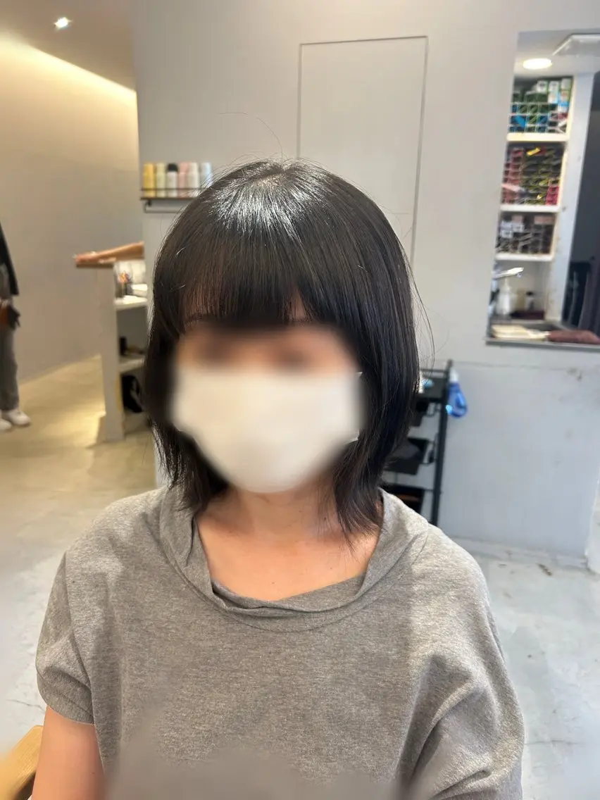 ミディアム ボブ くびれヘア ✂ショートボブ専門 津川里緒✨️のヘアスタイル