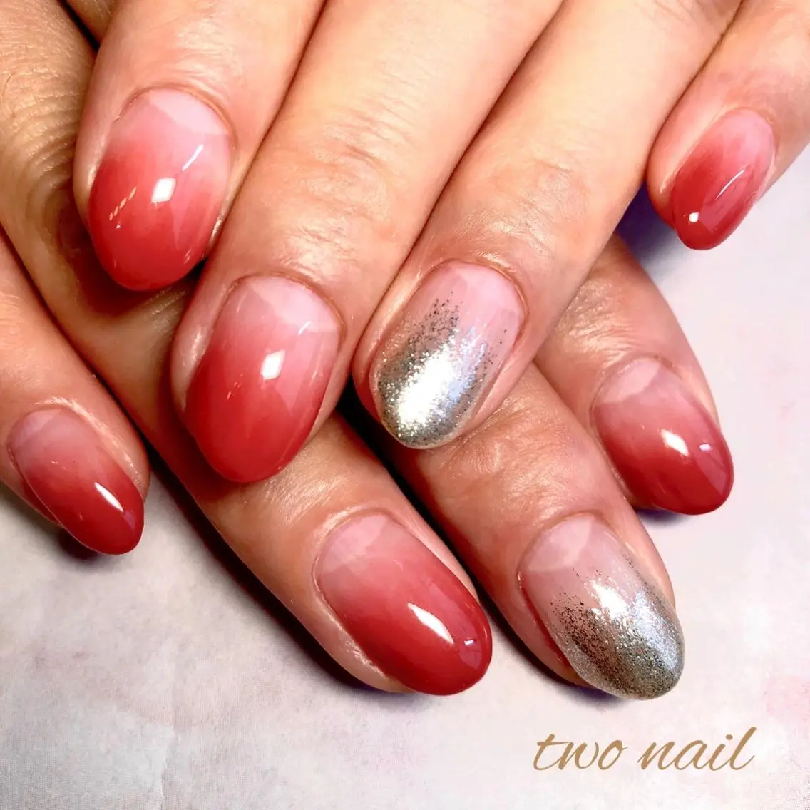ネイル ブラウン ハンドネイル two nailのネイルデザイン