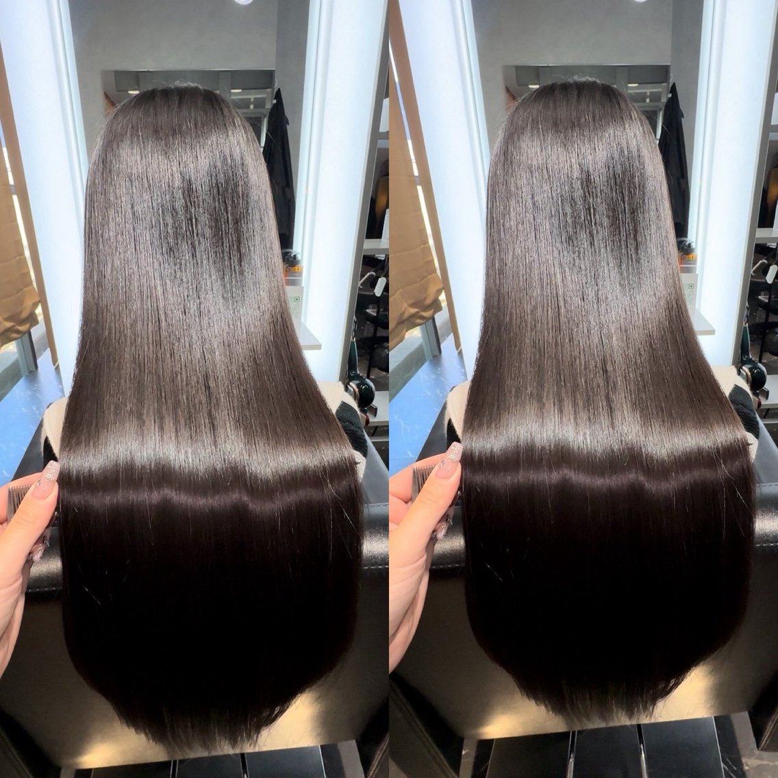 ロング カット ヘアカラー トリートメント 福西 司のヘアスタイル