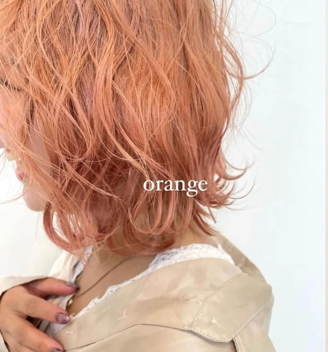 カラー ヘアアレンジ ブリーチ オレンジ ヘアカラー トリートメント ヘッドスパ ヘアセット ショート特化⌇ カラー⌇妃菜🎀のヘアスタイル