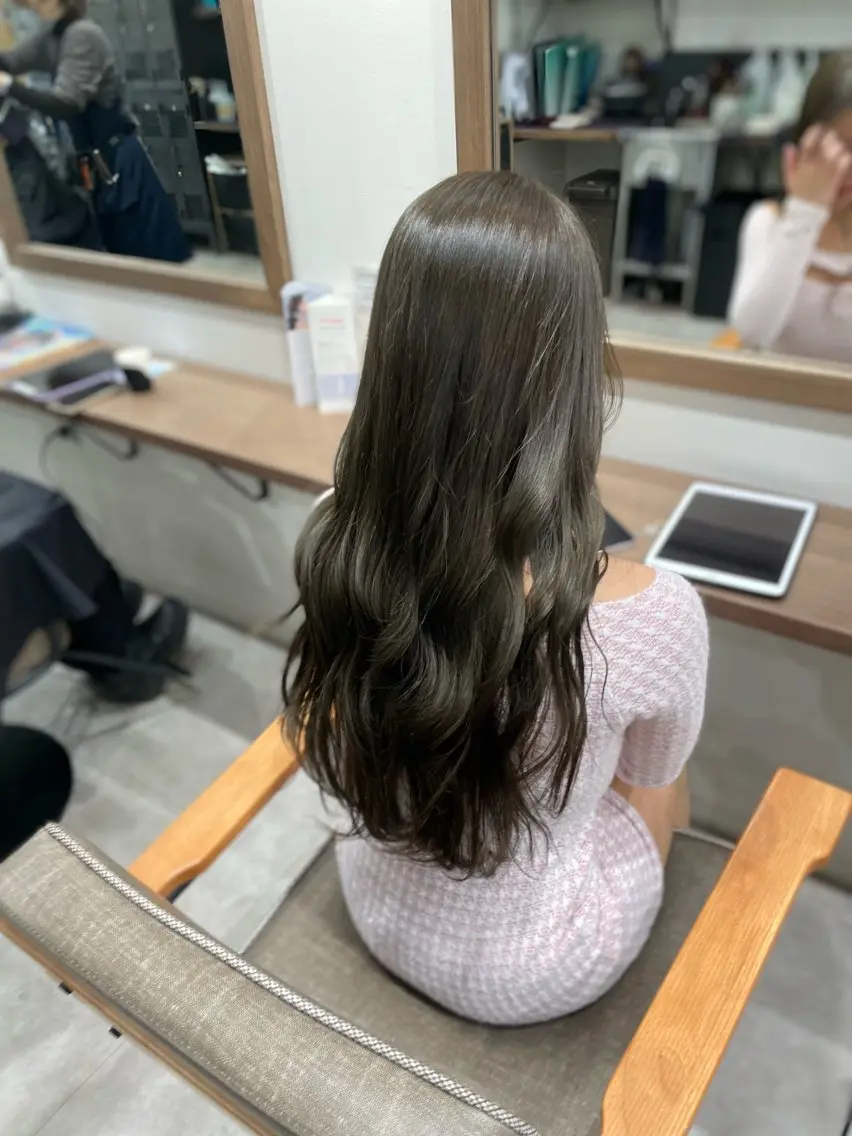ロング カラー ルナ🫐縮毛矯正 🫐髪質改善のヘアスタイル