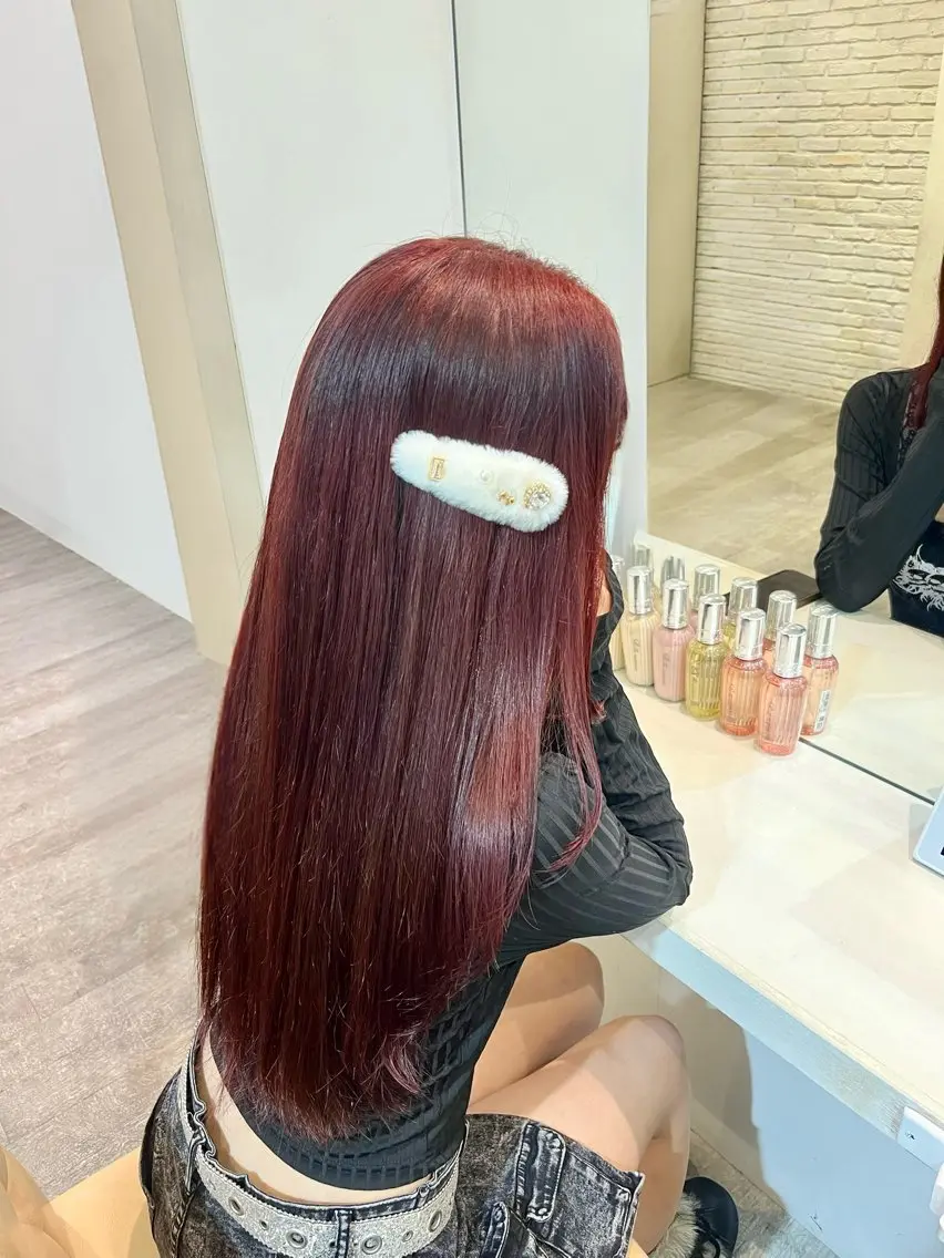カラー ブリーチ ダブルカラー ブリーチなしカラー レッドカラー ヘアカラー エクステ/ヘアメ/ 暖色カラー/amiのヘアスタイル