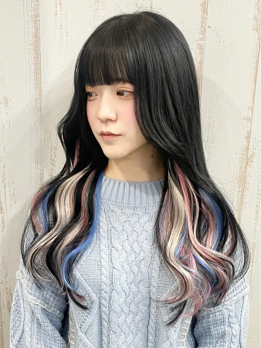 ロング カラー シールエクステ エクステ エクステ ハイトーン💫 エクステ💫maiのヘアスタイル