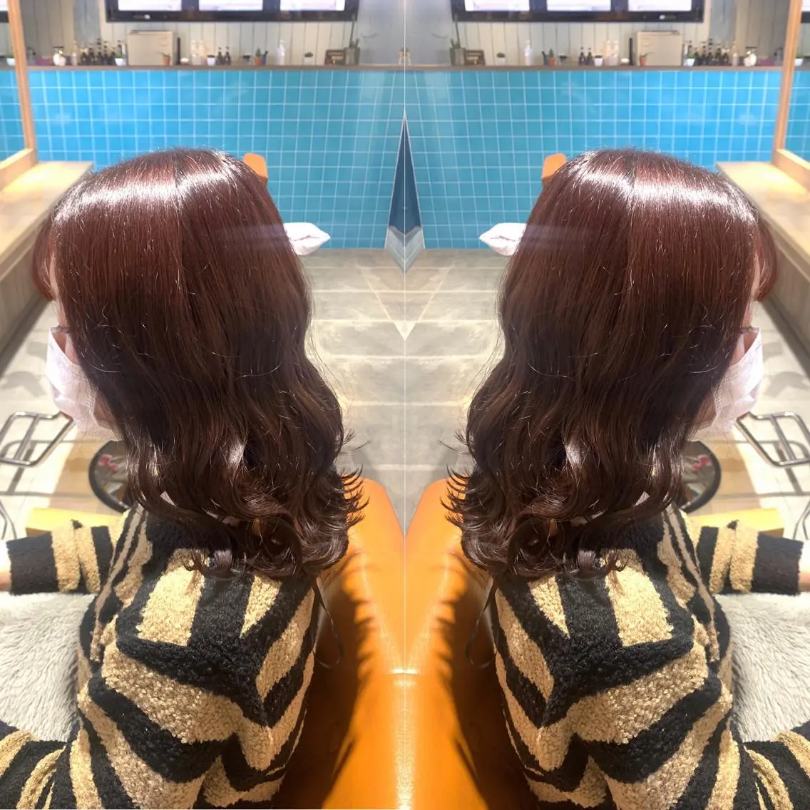 ミディアム カラー ブラウンカラー パープルカラー パープルブラウン 韓国🇰🇷 ✂︎hair 内田愛のヘアスタイル