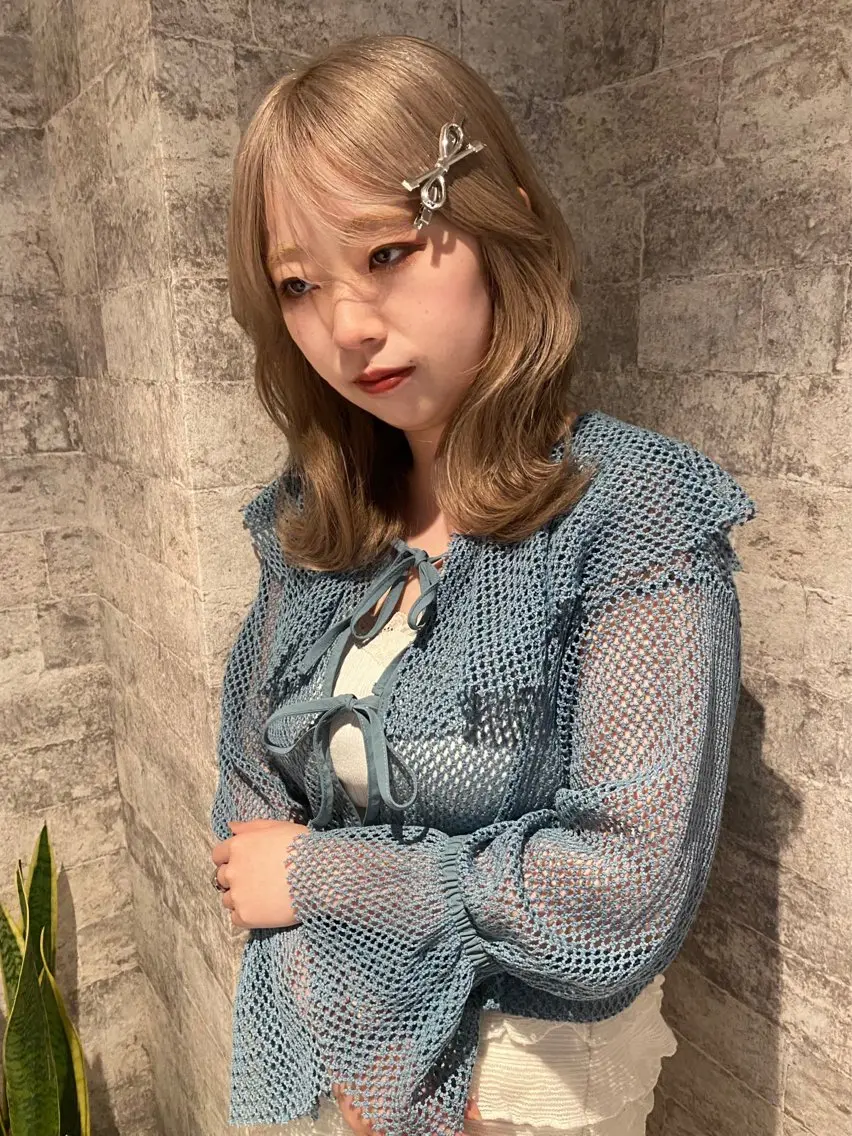 ミディアム カラー ハイトーンカラー カット ヘアカラー トリートメント mai / linoah˚✧のヘアスタイル