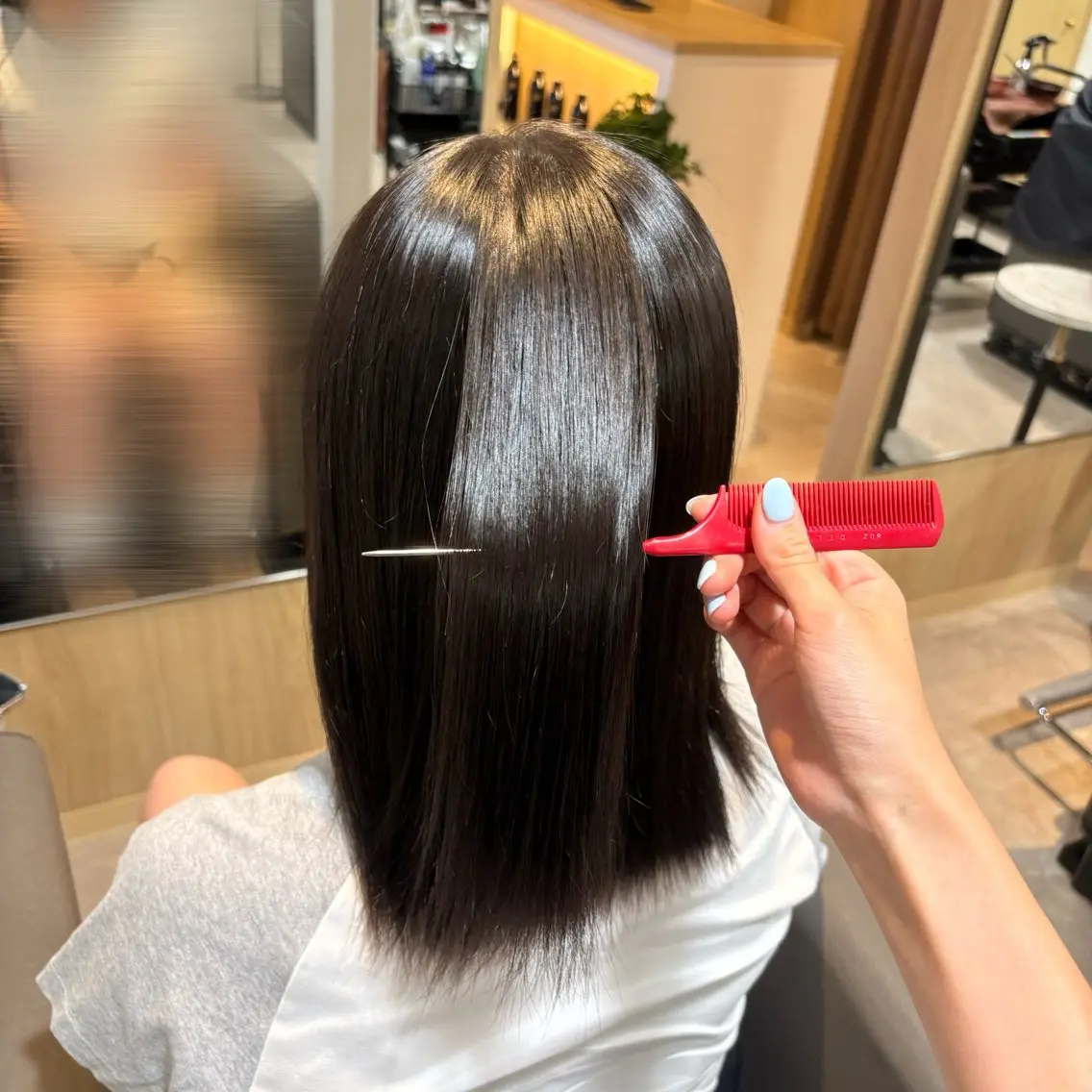 セミロング 縮毛矯正 縮毛矯正 grace hair Lan 🫧yuiのヘアスタイル