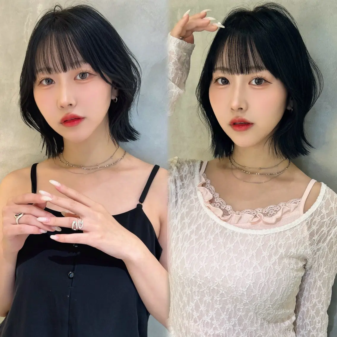 ミディアム カラー カット ヘアカラー トリートメント ❣️縮毛矯正/ボブ /カラー/渡部晃輝のヘアスタイル