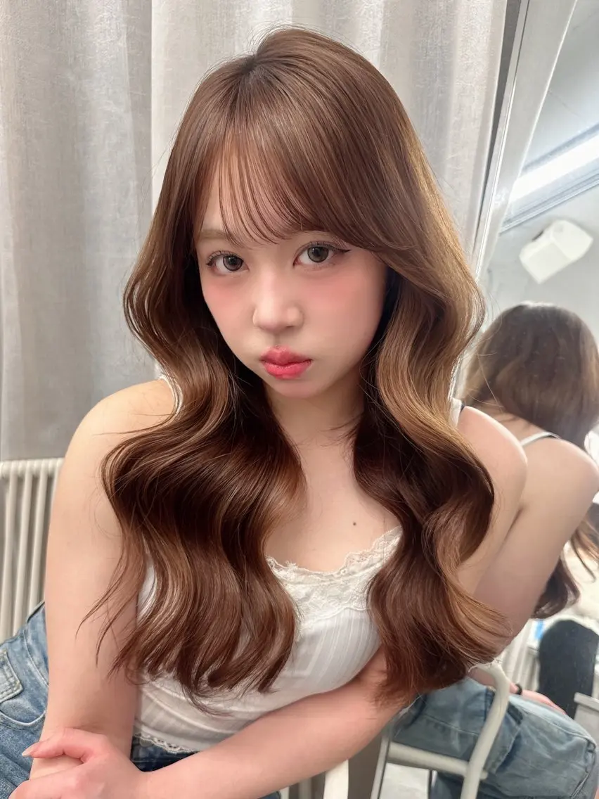 ロング カラー 🍑韓国風レイヤー 🍑莉子のヘアスタイル