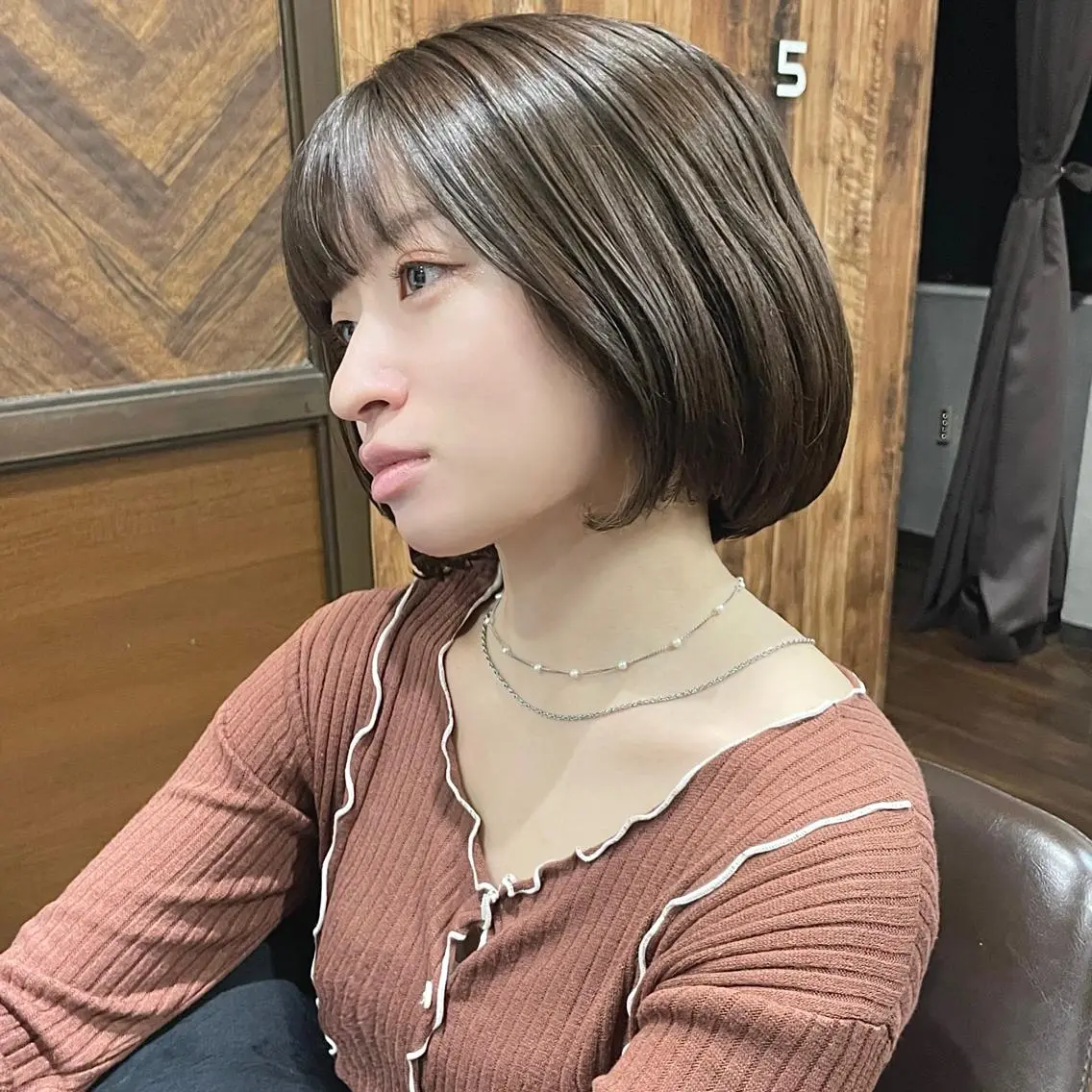 ミディアム パーマ ヘアアレンジ キッズ 切りっぱなしボブ ボブ 髪質改善 タンバルモリ 縮毛矯正 さわ きょうすけ/ ボブ髪質改善ショートのヘアスタイル