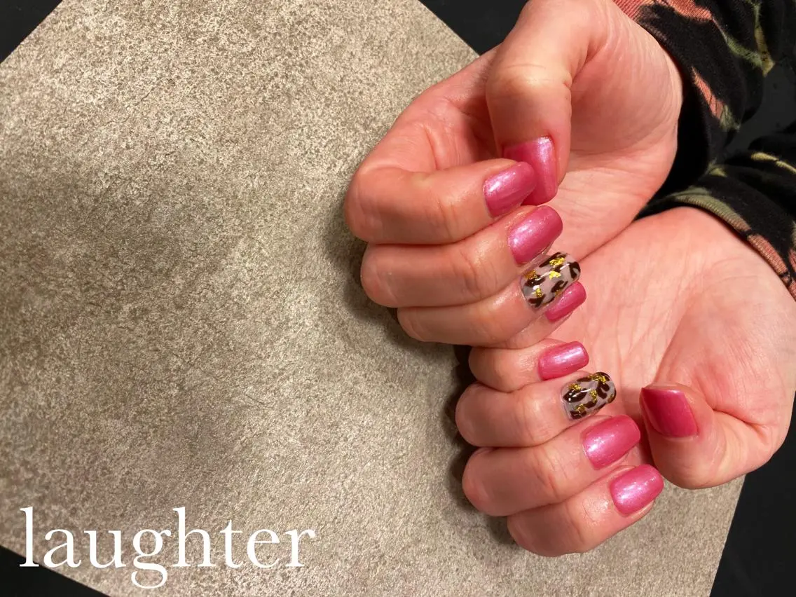 ネイル アニマル柄 春ネイル ハンドネイル laughter nailのネイルデザイン
