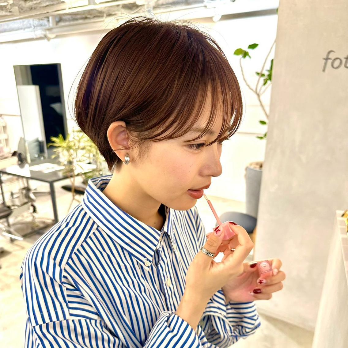 ショート カラー ブラウンカラー ショートヘア カット ヘアカラー 骨格診断で絶対可愛い ✨丸みショート✨凌弥のヘアスタイル